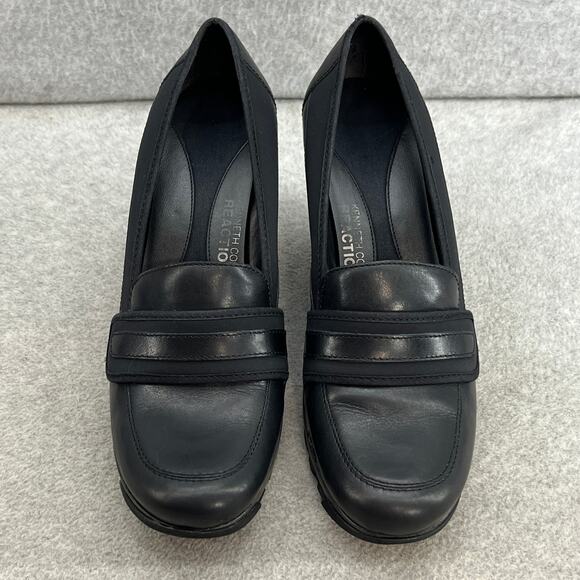 Kenneth Cole Bird Cede Leather Wedge Heel Loafer-Preppy-Y2K - Black- Women 9 - Picture 3 of 12